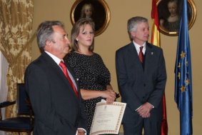 Los Concejales de Fuente el Saz y de Soto del Barco, con la Alcaldesa de Torre Pacheco, Josefa Marín. 